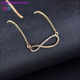 Plus Minus Co Infinity Pendant Necklace Rose Gold Silver Color Chain for, view 2