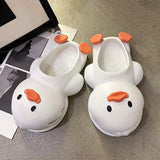 Plus Minus Co Internet Celebrity Cheering Duck Inspired Trendy Comfortable Slip-on Sandals Cute Animal Design Slides, view 3