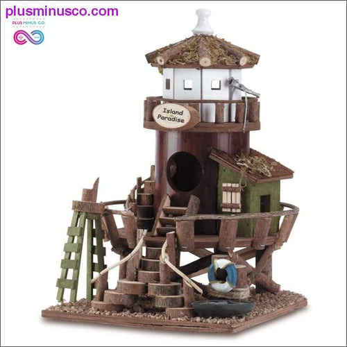 Plus Minus Co Island Paradise Wood Birdhouse ll PlusMinusco.com