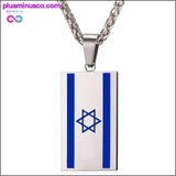 Plus Minus Co Israel Flag Necklace Gold Color Stainless Steel Pendant &, view 2