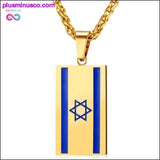 Plus Minus Co Israel Flag Necklace Gold Color Stainless Steel Pendant &, view 3