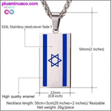 Plus Minus Co Israel Flag Necklace Gold Color Stainless Steel Pendant &, view 4