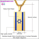 Plus Minus Co Israel Flag Necklace Gold Color Stainless Steel Pendant &, view 5
