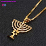 Plus Minus Co Israel Menorah Happy Hanukkah Necklaces Gold Color Jewelry, view 2