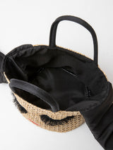 Plus Minus Co Japanese Cartoon Embroidery Pearl Grass Woven Bag, view 5