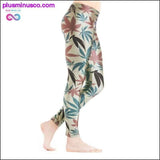 Plus Minus Co 3D Digital Print Pants Green Leaves Leggings White Weed, view 3