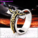 Plus Minus Co Jesus Cross Ring 316L Stainless Steel Cool High Quality Men, view 4