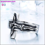 Plus Minus Co Jesus Cross Ring 316L Stainless Steel Cool High Quality Men, view 5