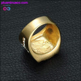 Plus Minus Co Jesus Cross White Cubic Zirconia Ring for Men Gold Tone, view 2