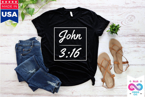 Plus Minus Co John 3:16 Unisex Softstyle T-Shirt,Faith, Christian t-shirt, personalized Spiritual gift, Custom Church Tee for Friends, Religious tee