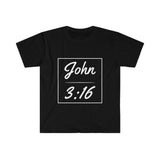 Plus Minus Co John 3:16 Unisex Softstyle T-Shirt,Faith, Christian t-shirt, personalized Spiritual gift, Custom Church Tee for Friends, Religious tee, view 2