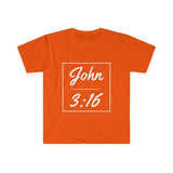 Plus Minus Co John 3:16 Unisex Softstyle T-Shirt,Faith, Christian t-shirt, personalized Spiritual gift, Custom Church Tee for Friends, Religious tee, view 3