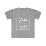 Plus Minus Co John 3:16 Unisex Softstyle T-Shirt,Faith, Christian t-shirt, personalized Spiritual gift, Custom Church Tee for Friends, Religious tee, view 4