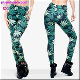 Plus Minus Co Jungle Marijuana Leaf Leggings, view 2