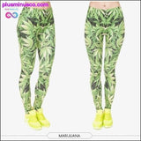 Plus Minus Co Jungle Marijuana Leaf Leggings, view 3