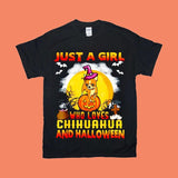 Plus Minus Co Just A Girl Who Loves Chihuahua And Halloween T-Shirts, Chihuahua Lover Gift, Chihuahua Lover Halloween Gift, view 2