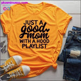 Plus Minus Co Just a Good Mom with Hood Playlist T-shirt, Mom Shirt, Funny Mom Shirt, Just a Good Mom with a Hood Playlist Shirt, Mothers Day Gift, Gift For Mom, Mom Shirts, Funny Mom Shirt, view 3