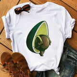 Plus Minus Co Kawaii Cartoon Avocado Short Sleeve T-shirt Female Tee Summer Women T-shirts Tops, view 3