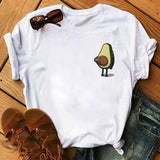 Plus Minus Co Kawaii Cartoon Avocado Short Sleeve T-shirt Female Tee Summer Women T-shirts Tops, view 6