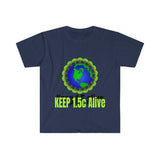 Plus Minus Co Keep 1.5c alive, save the earth Unisex Softstyle T-Shirt, view 2