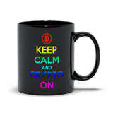 Plus Minus Co Keep Calm And Crypto On Black Mugs, view 4