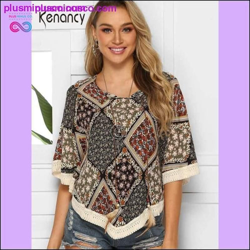 Plus Minus Co Kenancy Crochet Batwing Sleeve Women Blouse Summer Beach