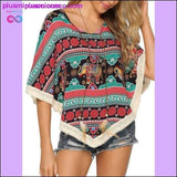 Plus Minus Co Kenancy Crochet Batwing Sleeve Women Blouse Summer Beach, view 3