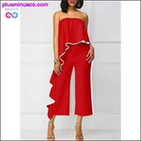 Plus Minus Co Kenancy Women Jumpsuits Casual Female Strapless Lotus Leaf, view 3