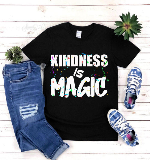 Plus Minus Co Kindness Is Magic Black T-Shirts, Kindness Is Magic T-Shirts, Inspirational Shirt, Motivational Shirt, Positive Shirt, Cute Shirt for Women