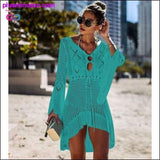Plus Minus Co Knitting Swimwear Mesh Sexy Tunic Robe Cover Up Bikini, view 2