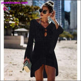 Plus Minus Co Knitting Swimwear Mesh Sexy Tunic Robe Cover Up Bikini, view 3