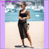 Plus Minus Co Knitting Swimwear Mesh Sexy Tunic Robe Cover Up Bikini, view 6