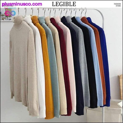 Plus Minus Co Korean-style Turtleneck Pullover Sweaters for Men at