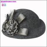 Plus Minus Co Ladies Fedora Wool Hat - Girls w/ Flowers Dome Wool Cap &, view 2