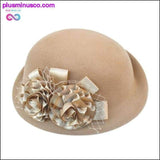 Plus Minus Co Ladies Fedora Wool Hat - Girls w/ Flowers Dome Wool Cap &, view 3