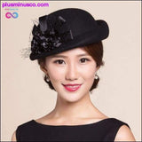Plus Minus Co Ladies Fedora Wool Hat - Girls w/ Flowers Dome Wool Cap &, view 5