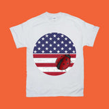 Plus Minus Co Ladybug Round | American Flag Distressed Dark T-Shirts, view 3