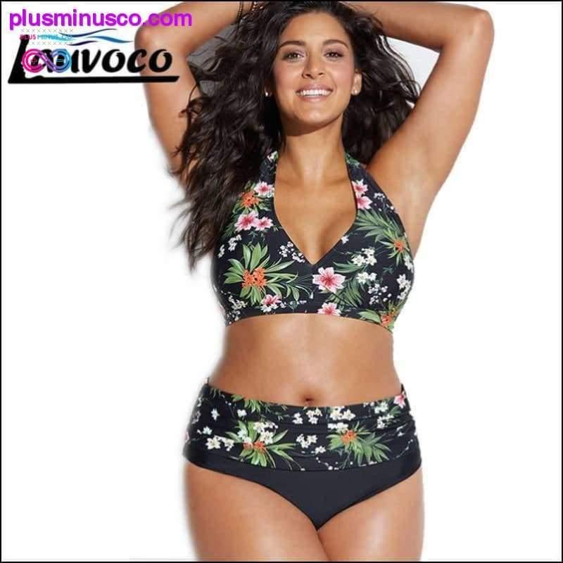 Plus Minus Co Large Cup Women Retro Halter Neck Cross Swimwear