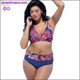 Plus Minus Co Large Cup Women Retro Halter Neck Cross Swimwear, view 6