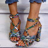 Plus Minus Co Large Size Thick Heel Hollowed Fashion Open Toe European and American Style Sandals, view 2