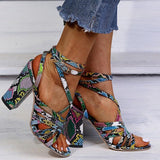 Plus Minus Co Large Size Thick Heel Hollowed Fashion Open Toe European and American Style Sandals, view 3