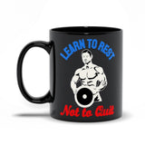 Plus Minus Co Learn To Rest Not To Quit Black Mugs, view 5