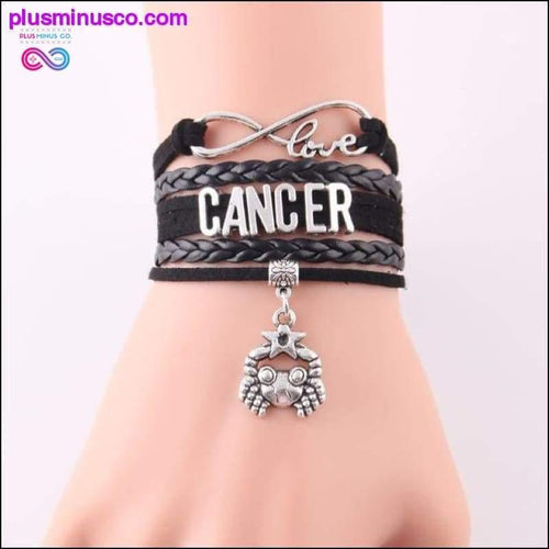 Plus Minus Co Leather Infinity Sign & Love Zodiac Bracelet