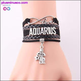 Plus Minus Co Leather Infinity Sign & Love Zodiac Bracelet, view 4
