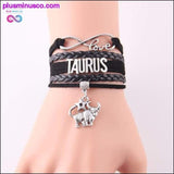 Plus Minus Co Leather Infinity Sign & Love Zodiac Bracelet, view 5