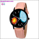 Plus Minus Co Leather Strap Analog Solar System Watch, view 2