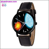 Plus Minus Co Leather Strap Analog Solar System Watch, view 3