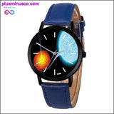 Plus Minus Co Leather Strap Analog Solar System Watch, view 5