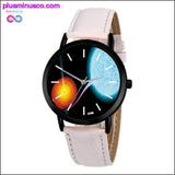 Plus Minus Co Leather Strap Analog Solar System Watch, view 6