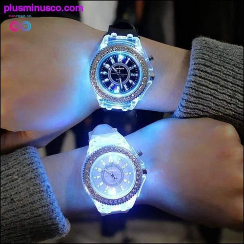 Plus Minus Co Led Flash Luminous Watch Personality trends students lovers